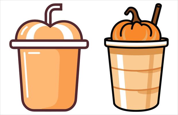 Pumpkin Spice Latte Coffee vector, Fall Latte Coffee illustration, Autumn Coffee