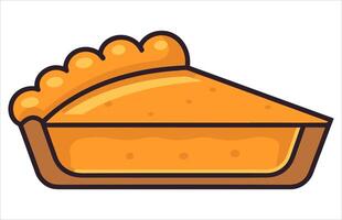 Pumpkin Pie Vector illustration, a whole pie, a slice, and a whole pie with a slice missing