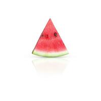 Triangular slice of watermelon isolated on white background. Design element photo