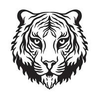 Tigre cabeza mano dibujado ilustraciones para el diseño de ropa, pegatinas, tatuaje etc vector