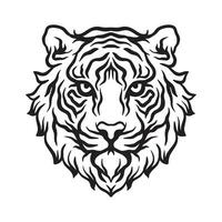 Tigre cabeza mano dibujado ilustraciones para el diseño de ropa, pegatinas, tatuaje etc vector