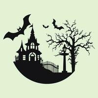 The Artistry of Halloween, Silhouette Scene Unveiled vector