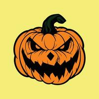 Monster pumpkin halloween vector illustration