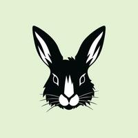 Serene Silhouette of a Rabbit Head vector