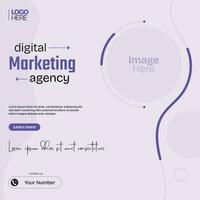 Digital Marketing Agency Social Media Post, Corporate Business Promotion Social Media Web Banner, Square Flyer Unique Design Template vector