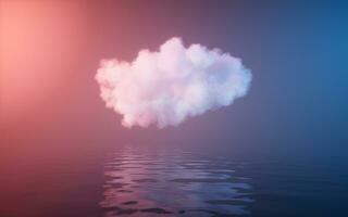 nube y agua superficie, 3d representación. foto