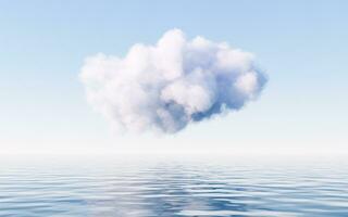 Cloud and water surface, 3d rendering. photo