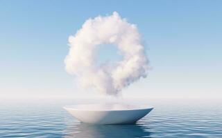 Cloud and water surface, 3d rendering. photo