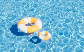 Inflatable swimming ring, summer and swimming themes, 3d rendering. photo