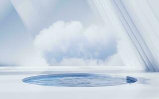 Cloud and water surface, 3d rendering. photo