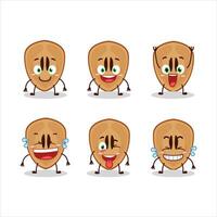 Cartoon character of slice of sapodilla with smile expression vector