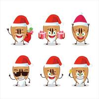 Papa Noel claus emoticones con rebanada de zapote dibujos animados personaje vector