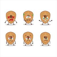 Slice of sapodilla cartoon character with nope expression vector