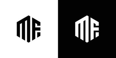 Letter M F Polygon, Hexagonal Minimal and Trendy Professional Logo Design On Black And White Background vector
