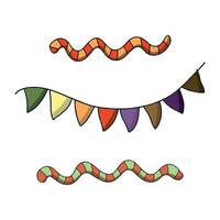 holiday bunting and gummy snakes vector