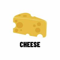 Swiss cheese or emmental cheese flat color icon for food apps and websites vector