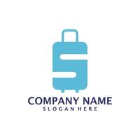 Letter S with Suitcase logo design vector. Initial S with Suitcase logo design template concept vector