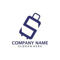 Letter S with Suitcase logo design vector. Initial S with Suitcase logo design template concept vector