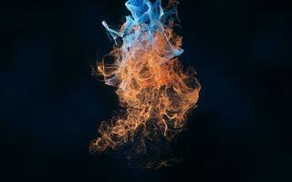 Abstract wave particles, diffuse powder, 3d rendering. photo