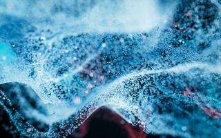 Abstract wave particles, diffuse powder, 3d rendering. photo