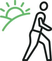 Sunrise Walk Icon Image. vector