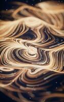 Wave particles lines with swirling pattern, 3d rendering. photo