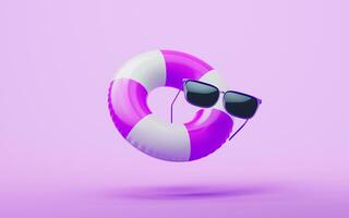 Inflatable swimming ring, summer and swimming themes, 3d rendering. photo