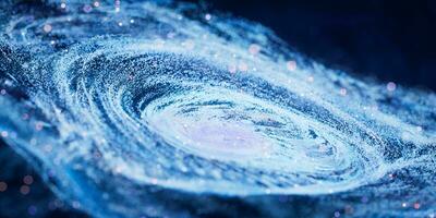 vistoso nebulosa con densidad brillante partículas, 3d representación. foto