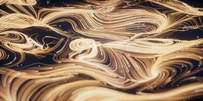 Wave particles lines with swirling pattern, 3d rendering. photo