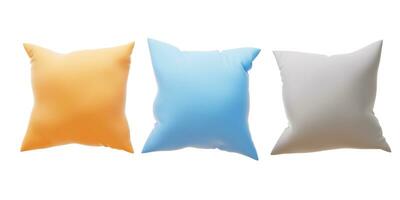 Soft and inflatable throw pillows, 3d rendering. photo