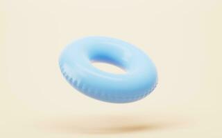 Inflatable swimming ring, summer and swimming themes, 3d rendering. photo