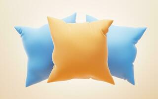 Soft and inflatable throw pillows, 3d rendering. photo