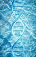 DNA with water surface background, 3d rendering. photo