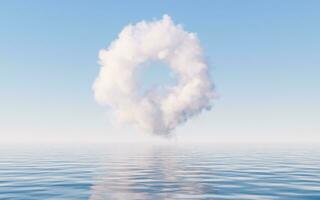 Cloud and water surface, 3d rendering. photo