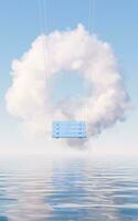 Cloud and swing, 3d rendering. photo