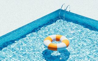 Inflatable swimming ring, summer and swimming themes, 3d rendering. photo