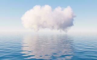 nube y agua superficie, 3d representación. foto