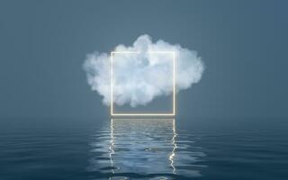 Cloud and water surface, 3d rendering. photo