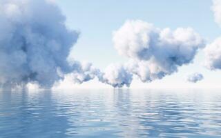 nube y agua superficie, 3d representación. foto