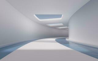 Empty room with water inside, 3d rendering. photo
