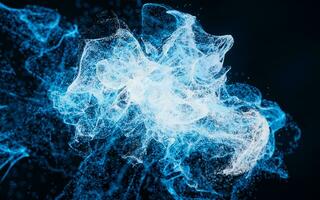 Abstract wave particles, diffuse powder, 3d rendering. photo