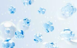 Transparent cell with biotechnology and cosmetic concept, 3d rendering. photo