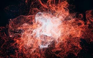 Abstract wave particles, diffuse powder, 3d rendering. photo