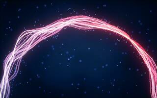 Abstract wave gradient curves and particles, 3d rendering. photo