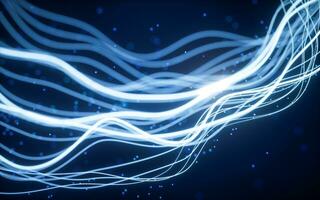 Abstract wave gradient curves and particles, 3d rendering. photo