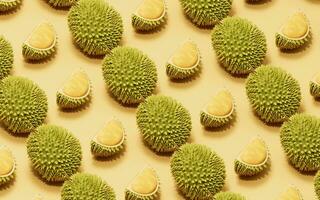 The fruit durian, delicious fruit, 3d rendering. photo