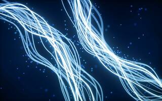 Abstract wave gradient curves and particles, 3d rendering. photo
