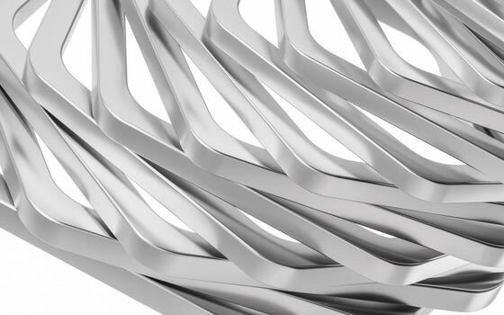 Metal frame with hexagonal shape, 3d rendering. photo