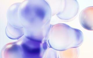 Transparent gradient bubbles, 3d rendering. photo