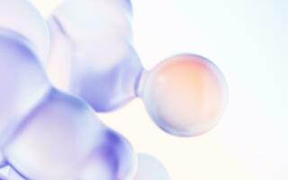 Transparent gradient bubbles, 3d rendering. photo